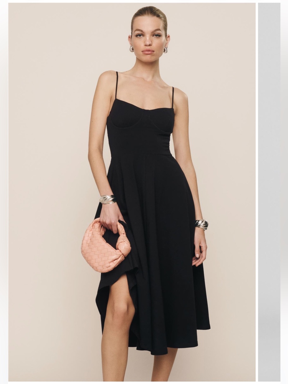 Reformation Serene Knit Organic Cotton Blend Midi Dress Size XS